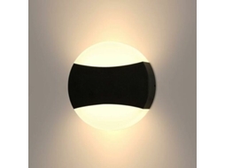 Luz De Parede Led 12w Ip65 3000k Branco Quente Moderna Preta À Prova D'água Para Jardim Pátio Garagem