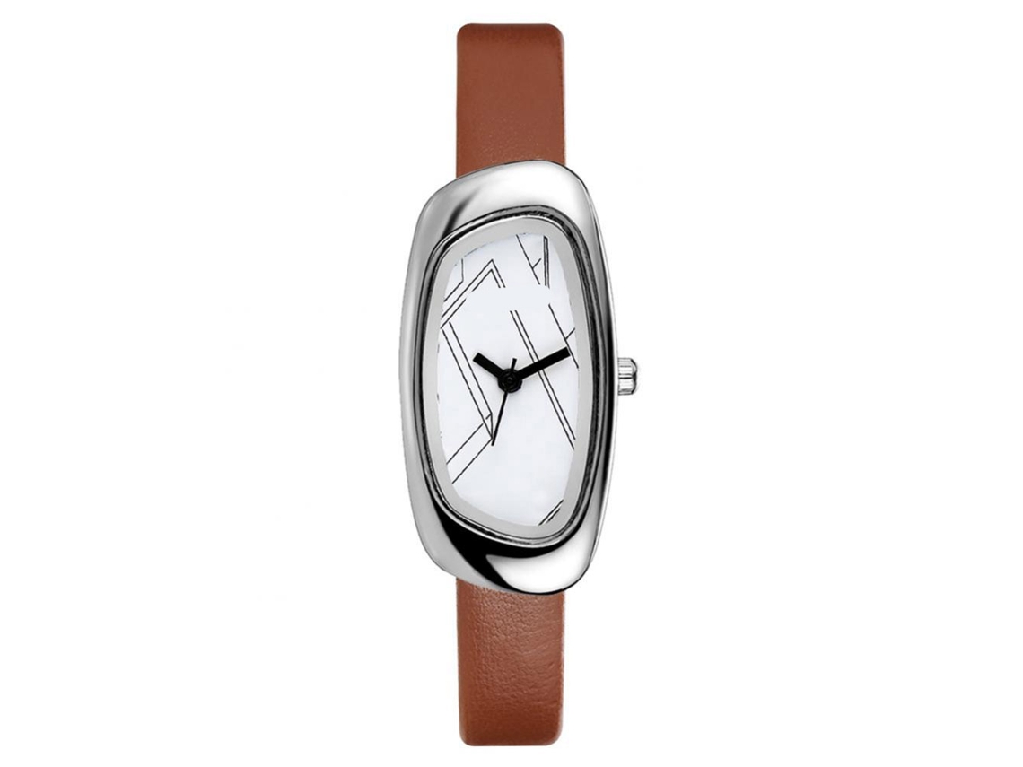 Reloj De Pared Unisex De Moda Casual Para Parejas 3colores Plata (marrón)