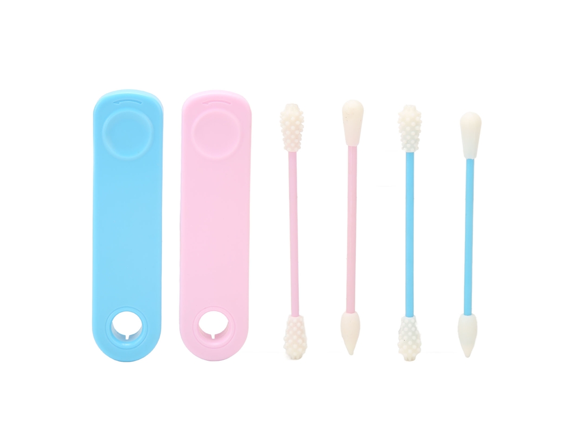 Conjuntos De Swabs De Silicone Reutilizáveis De Ponta Dupla Para Maquiagem, Portáteis Para Viagens.