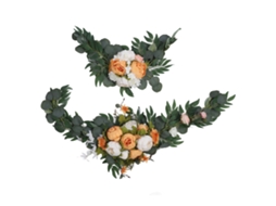 Peças De Flores Artificiais Para Arco De Casamento Resistentes À Cor Exquisitas Românticas Decoração Floral Arco De Casamento Laranja