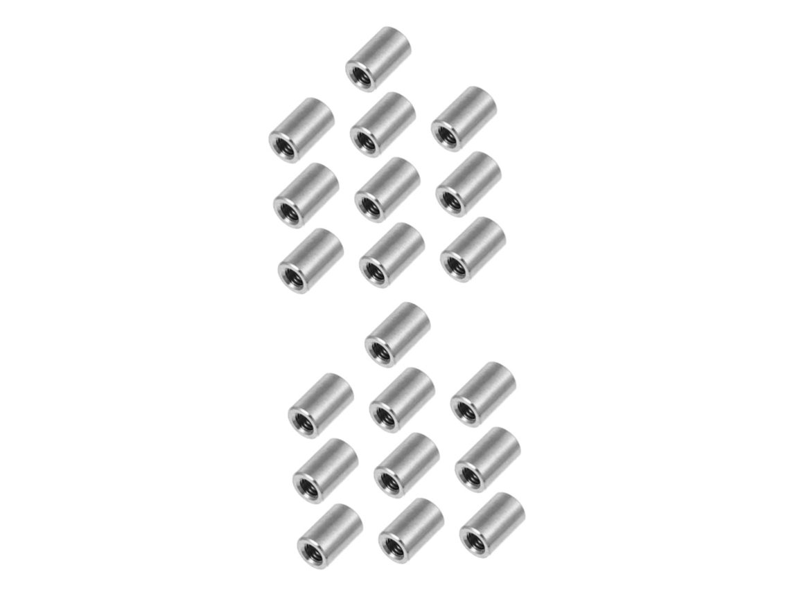 Conjunto De 20 Porcas Cilíndricas Em Aço Inoxidável, Conectores Redondos Resistentes A Altas Temperaturas, Design