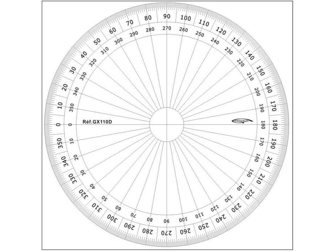 Transferidor de círculo inteiro graus Ø 10 cm - Graphoplex - Altuglas - Ângulo e nível - 360 ° - Carpinteiro