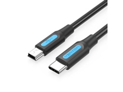 Cabo Usb 2.0 Tipo-C VENTION Cowbg/ Usb Tipo-C Macho Miniusb Macho/ 1,5M/ Preto
