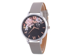 Relógio de Pulso Casual Estilo Coreano Feminino Zlf0532 c Pulseira de Couro Cinza