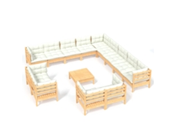 Garden Lounge Set, Garden Lounge Sets Vidaxl Creme Madeira De Pinho (n/a)