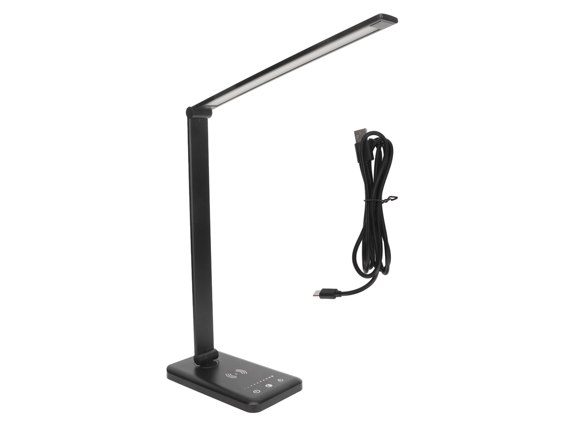 Lâmpada De Mesa Led Com Controle Táctil, Regulável, Cronômetro, 5 Marchas E Carregamento Sem Fio