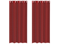 Cortinas de Voile com Ilhós 2 Pcs Vermelho Tinto MAISON EXCLUSIVE