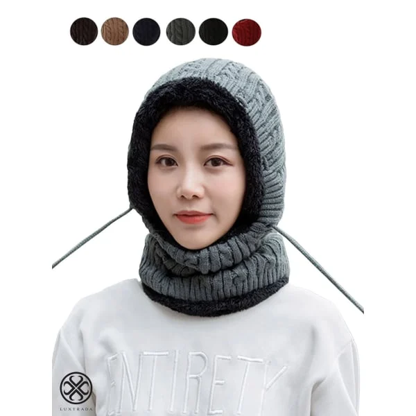 -hh- Conjunto de Gorro e Cachecol de Inverno com Capuz W BRILVIBERA