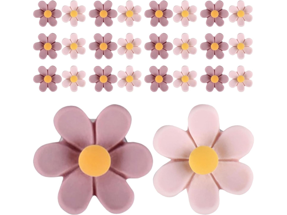 Cortiça Tachinhas Tridimensional com Estampa Floral, 50 Peças de Metal Rosa, para Organizar Fotos e Mensagens.