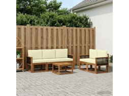 Vidaxl Conjunto De Sofás Para Exterior 6 Pcs Natural E Creme