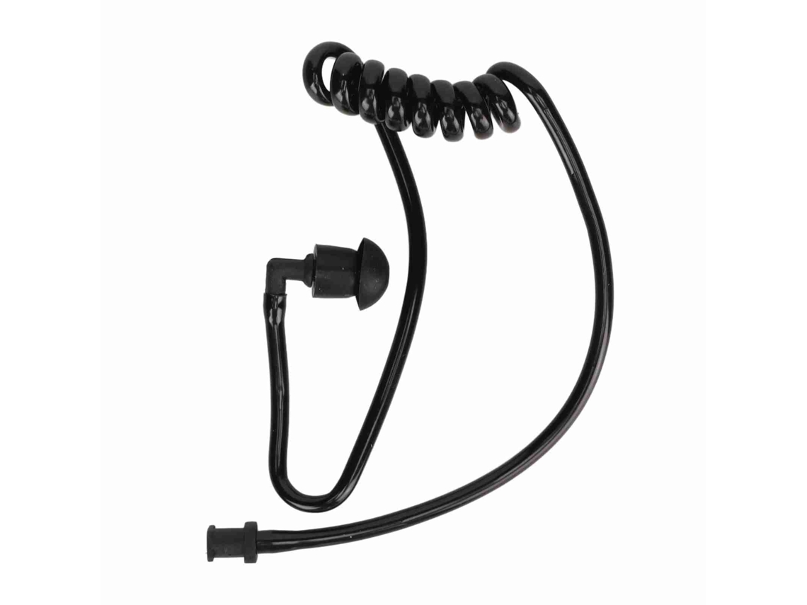Aetheria tubo Acústico Enrolado com Ponta Ouvido para Rádio Bidirecional Motorola Kenwood Icom Baofeng Preto