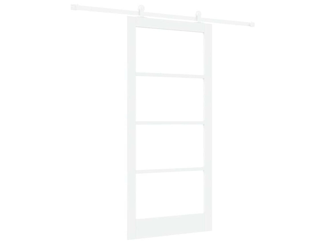 Conjunto 1 Porta Deslizante Vidaxl Branco Madeira De Pinho Maciça (93 X 202 Cm)