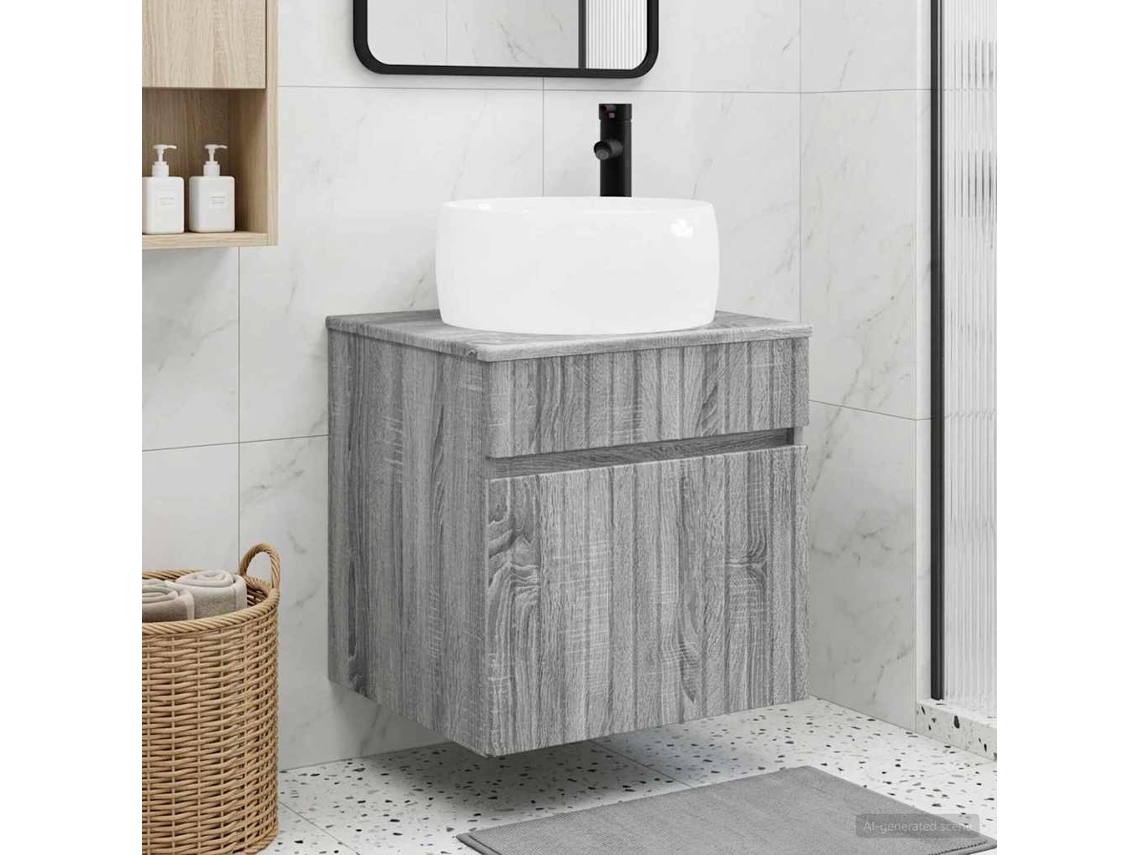 Vidaxl Vanidade De Pia De Parede Sonoma Cinzento 49 X 44,5 X 66 Cm