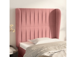 Vidaxl Cabeceira De Cama C/ Abas Veludo 83x23x118/128 Cm Rosa