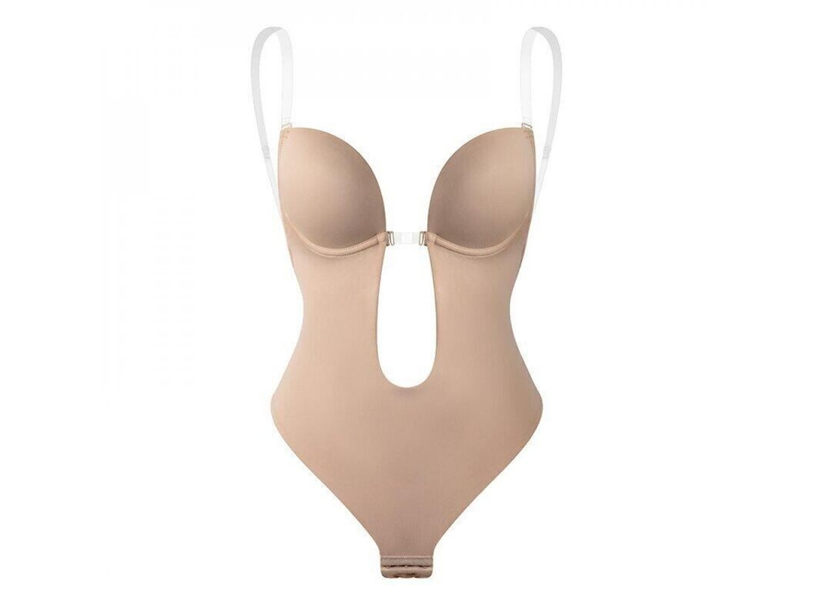 2026-body Moulant Femme Uk Sans Bretelles Sans Dos Col V Profond Thong Intégral Bnq S Bege