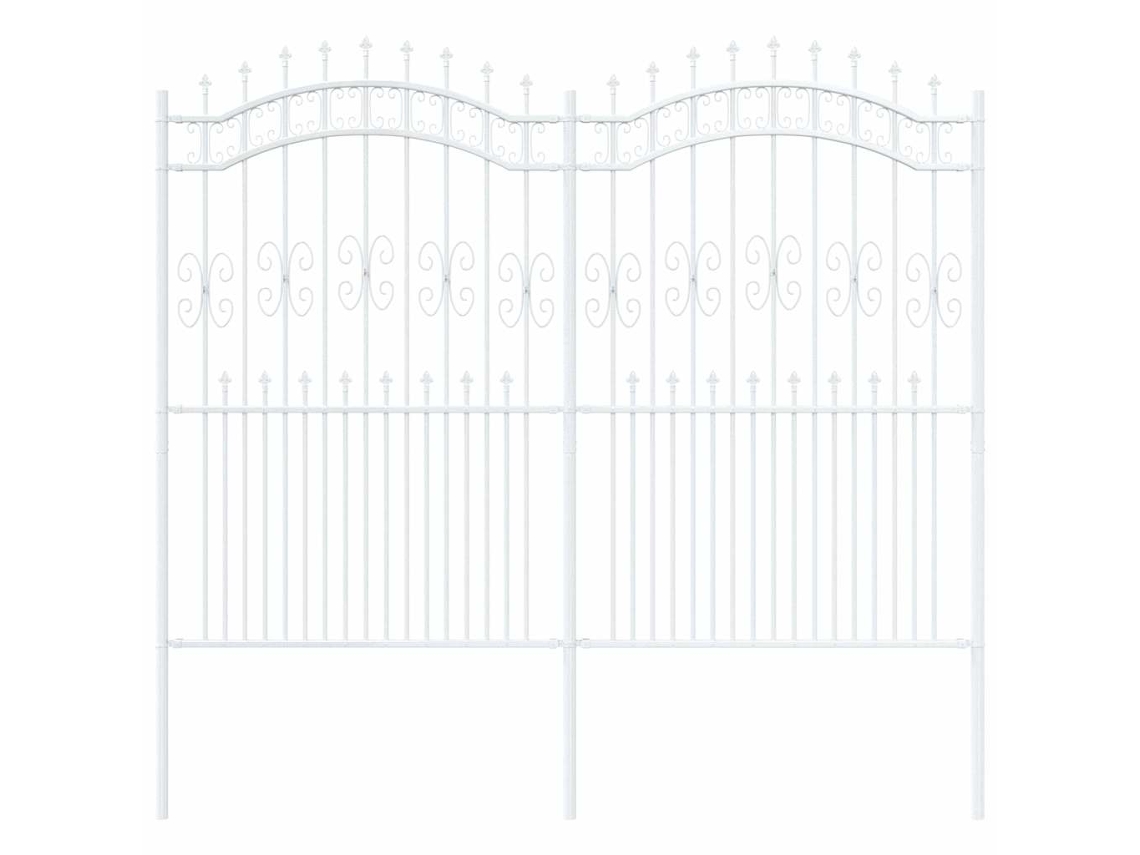 Conjunto 1 Cerca Para Jardim Vidaxl Branco Aço Revestido A Pó (240 X 228 Cm)