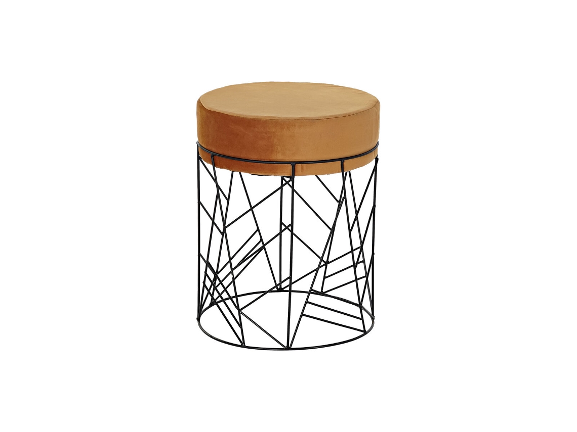 Repousa-Pés DKD HOME DECOR (Preto - Poliéster - 33 x 33 x 42 cm)