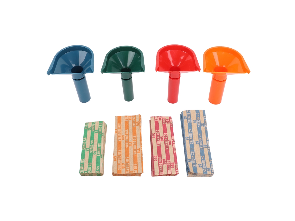Tubo Clasificador De Monedas Multifuncional Abs Con Forma De Embudo Para Banco Con Envoltorios