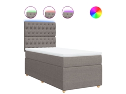Box Spring Bed, Box Spring Beds Vidaxl Cinzento-acastanhado Tecido (90 X 190 Cm)