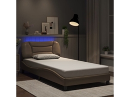 Vidaxl Estrutura De Cama Com Led Sem Colchão Hvar 100x200 Cm Cappuccino