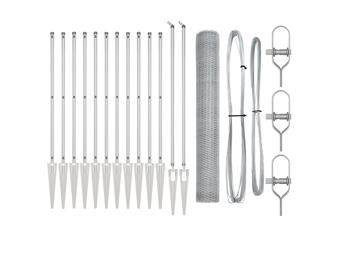 Conjunto 1 Cerca Externa Vidaxl Prateado Aço (25 X 1,2 M)