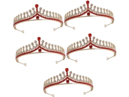 Coroa De Noiva De 5 Peças Com Strass, Acessório Para Cabelo Ideal Para Aniversários, Casamentos E Formaturas.