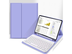 Capa Teclado Bluetooth Czhhmart Para Ipad Air1/2/pro 9,7 Polegadas,(roxo)