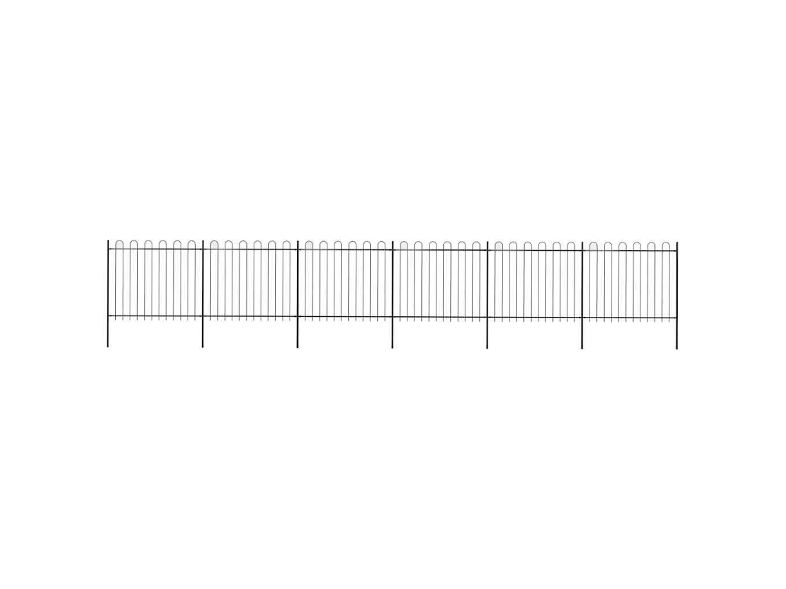 Vidaxl Cerca De Jardim Com Arco Superior Em Aço 1070x150 Cm Preta