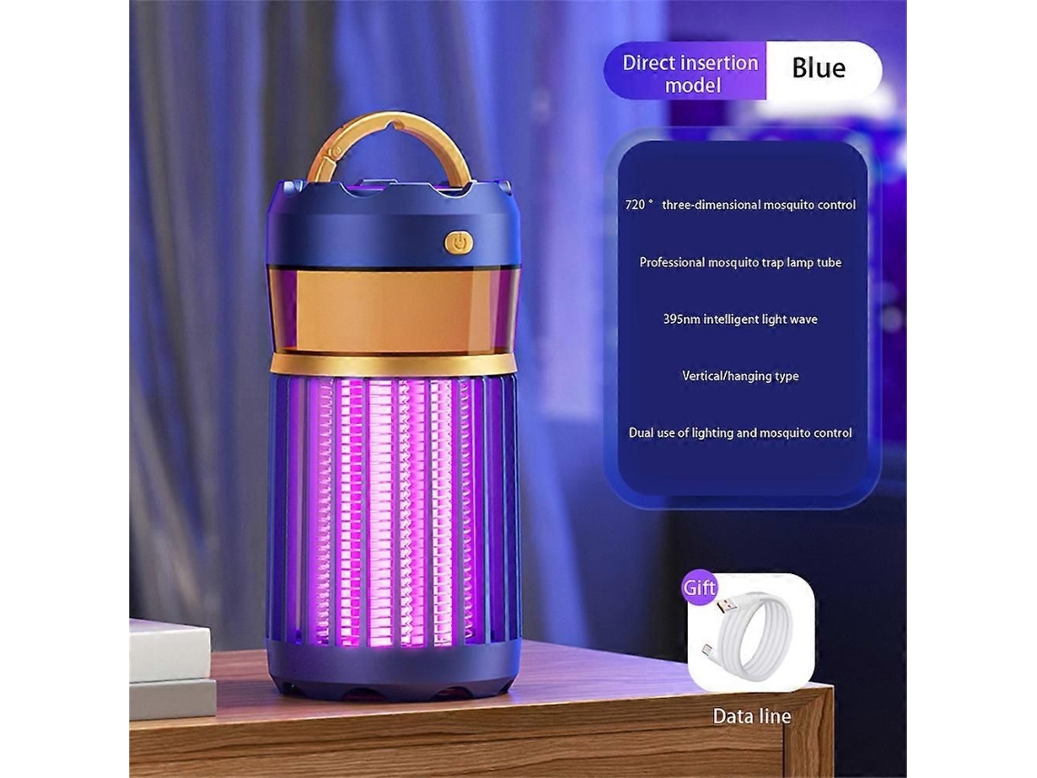 Lâmpada Uv De 2000mah Recarregável Via Usb Para Controle Mosquitos E Pragas Domésticas, Com Iluminação 360° Si Lenciosa.