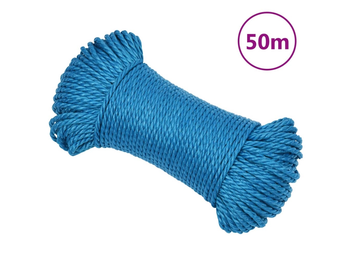 Vidaxl Corda De Trabalho 6 Mm 50 M Polipropileno Azul