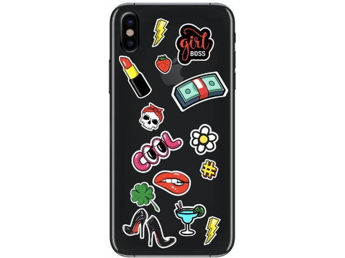 Capa iPhone 6, 6s, 7, 8 BENJAMINS Stickers Cool Preto