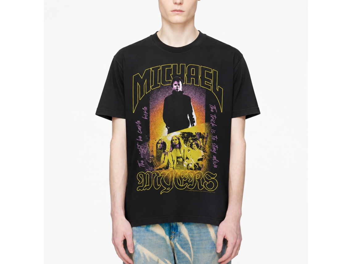 Rockinstone Halloween Movie Michael Myers Black Adult T-shirt Size:s