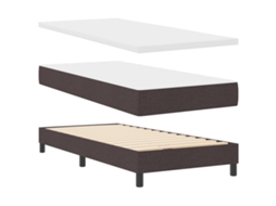 Conjunto 1 Cama Box Vidaxl Castanho Tecido (200 X 80 Cm)