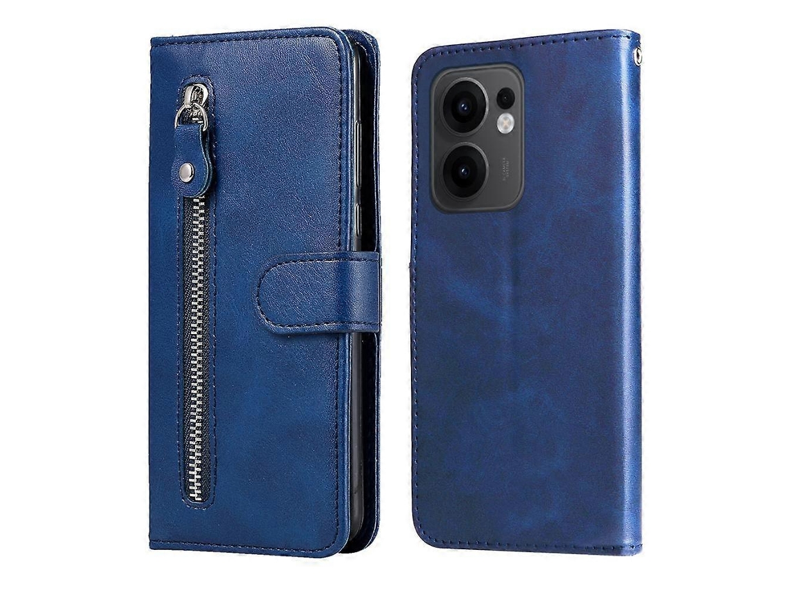 Capa De Celular De Couro Com Zíper E Textura De Bezerro Da Moda