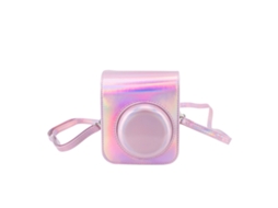 Fashionable Pu Leather Protective Case Bag With Adjustable Shoulder Strap Fit For Fujifilm Instax Mini 12 Pink LAXISCREED