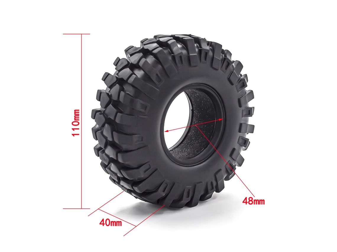Pneus De Borracha Para Rc Crawler 1.9 Polegadas 4pcs Para Trx4 Scx10 90046 90047 Cc01 Carro Rc