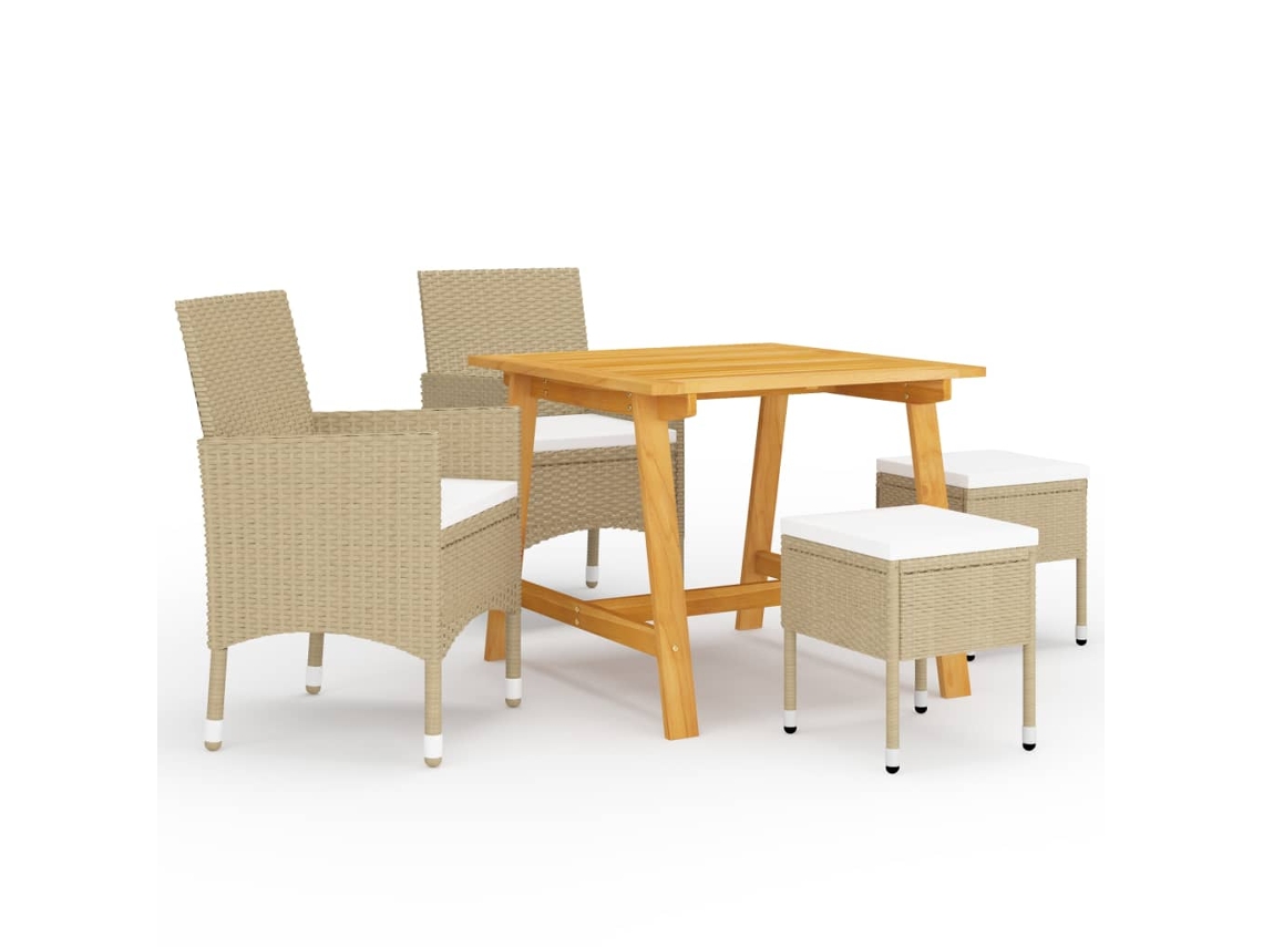 Dining Set, Dining Sets Vidaxl Bege Rattan / Vime (n/a)