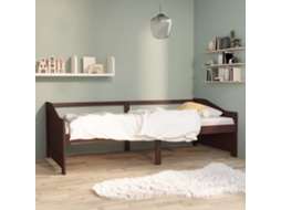 Sofá cama de 3 plazas 90x200 cm pino macizo marrón oscuro