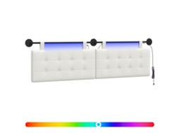 Conjunto 1 Cabeceira Suspensa Vidaxl Branco Couro Sintético (190 X 55 X 5 Cm)