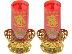 Conjunto de 2 Velas Led Sem Chama, Candeeiro de Vela Tradicional Chinês em Plástico, para SFUSHOS