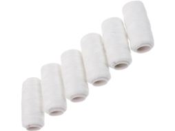 Conjunto de 6 Fios de Algodão Branco para Remoção de Pelos Faciais, Macios e Confortáveis ao Toque.