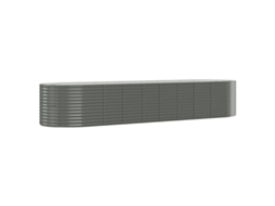 Vaso de jardim VIDAXL Cinzeto Aço (396x100x68 cm)