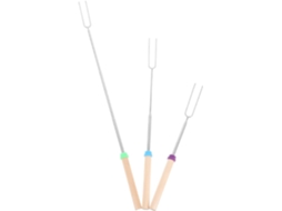 Conjunto De 3 Espetos Telescópicos Aço Inoxidável Gatuida Com Alças, Acessórios Para Churrasco E Camping