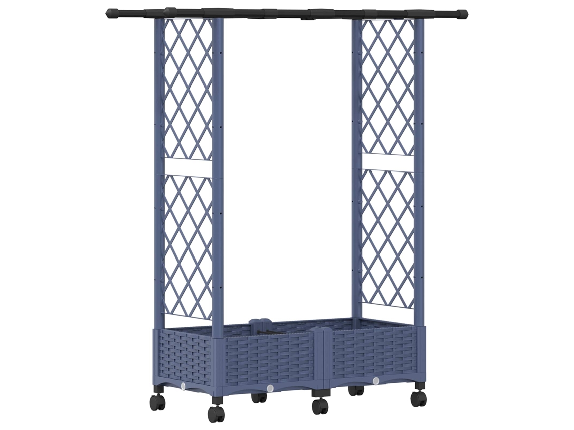 Conjunto 1 Canteiro De Jardim Elevado Vidaxl Cinzento Polipropileno (122,5 X 40 X 127 Cm)