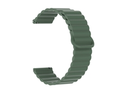 Pulseira De Silicone Com Fecho Magnético Para Smartwatch Huawei Gt6 Gt5 Samsung, Verde Militar Bicolor, 20mm