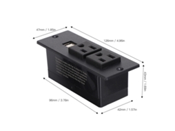 Laxiscreed Extensão De Tomada Com 2 Fichas Ac E 2 Usb, 1500w De Potência