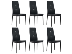 Vidaxl Cadeiras De Jantar 6 Pcs Couro Artificial Preto