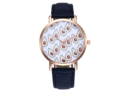 Relógio de Pulso Feminino Menina de Quartzo com Pulseira de Couro Pu Casual Azul