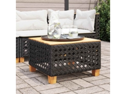 Vidaxl Mesa De Jardim 55x55x36 Cm Vime Pe E Madeira De Acácia Preto