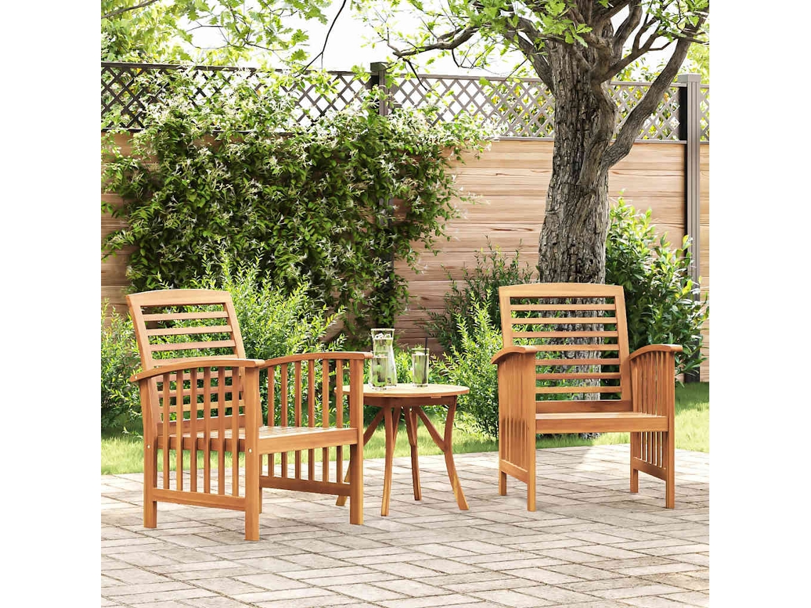 Vidaxl Cadeiras De Jardim 2 Pcs Madeira Acácia Maciça